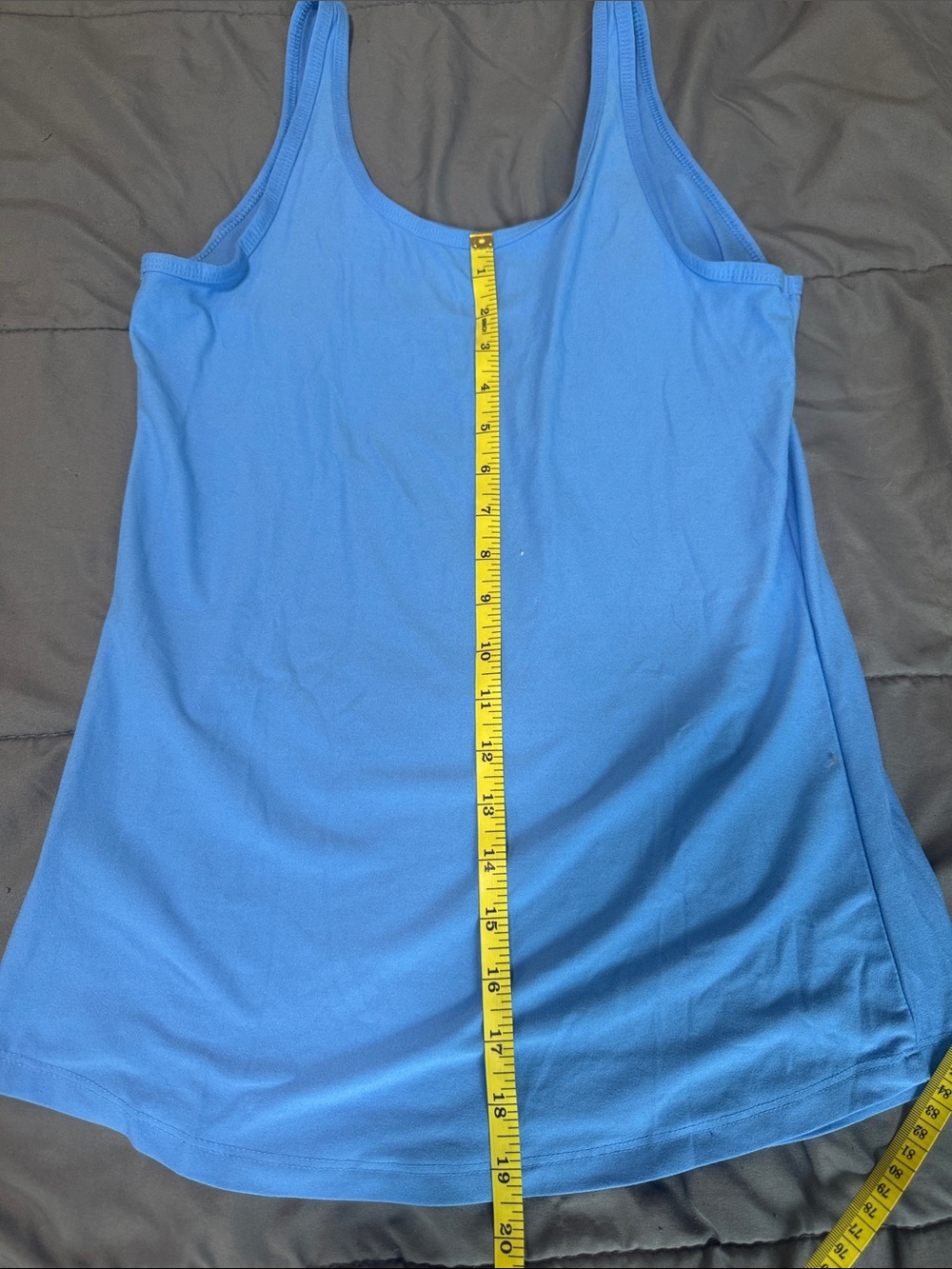 Women's Blue Scoop Neck Tank Top / Blue Basics Tank - Picture 8 of 8